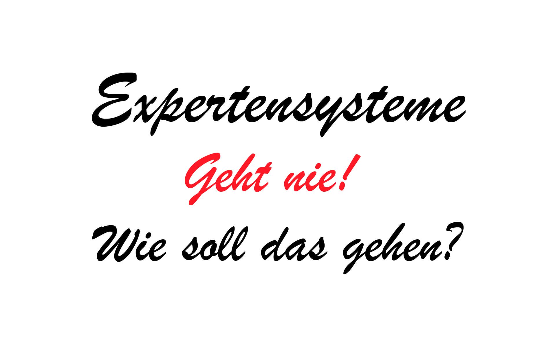 Expertensysteme | Künstliche Intelligenz | Ein unbekanntes Terrain | Nur für Fachleute ein Begriff | Wie für Dr. G. Fritz | 1993 - 1996